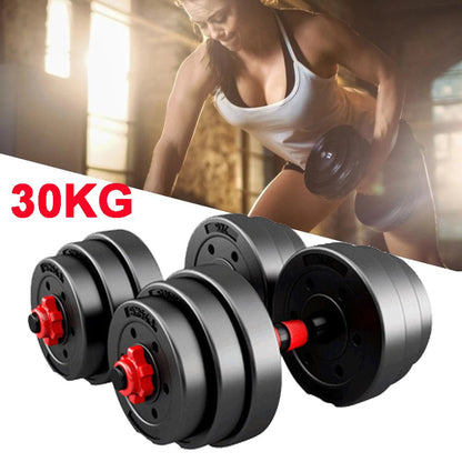 10/15/20/30KG Steel Dumbbells Barbell Set Adjustable Gym Weights