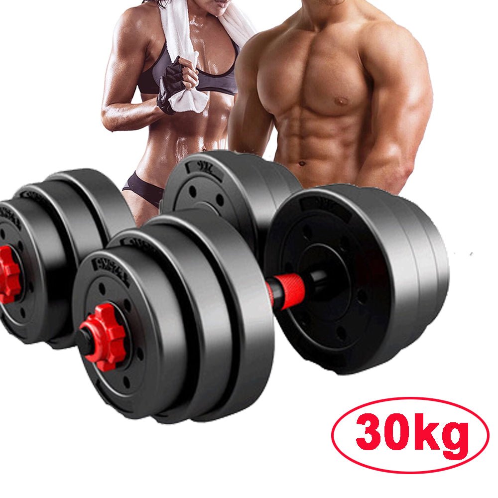 10/15/20/30KG Steel Dumbbells Barbell Set Adjustable Gym Weights