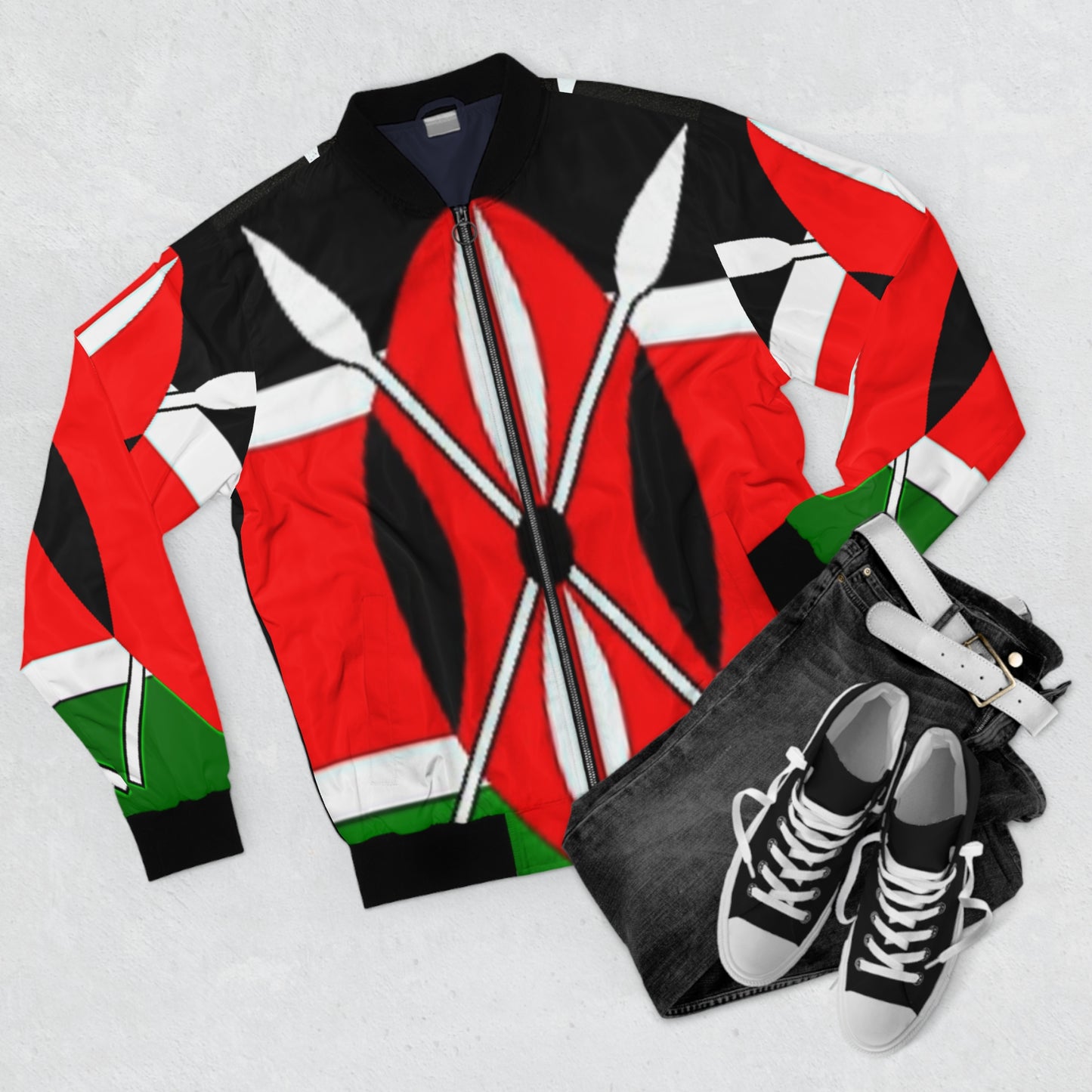 Kenya flag Full armor of God Men's Bomber Jacket (AOP)