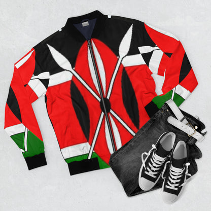 Bendera ya Kenya Vazi kamili la silaha za God Men's Bomber Jacket (AOP)