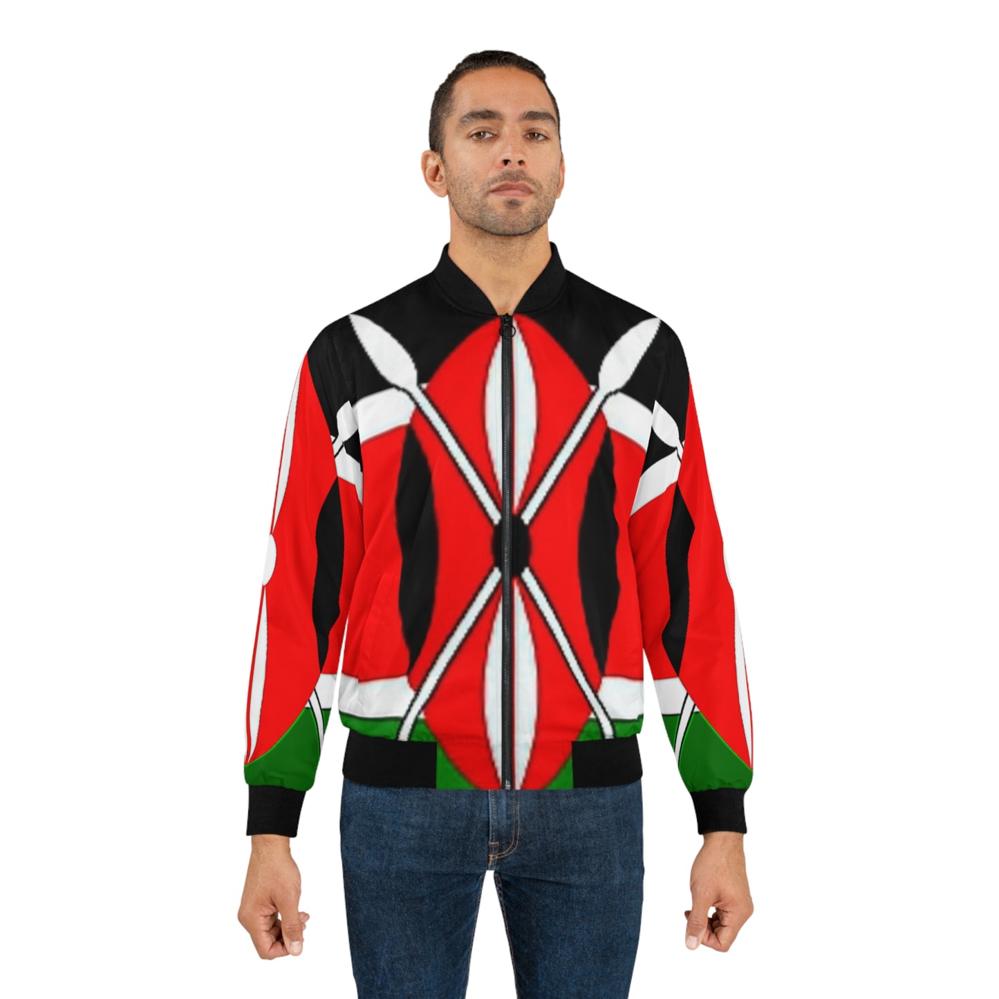 Bendera ya Kenya Vazi kamili la silaha za God Men's Bomber Jacket (AOP)