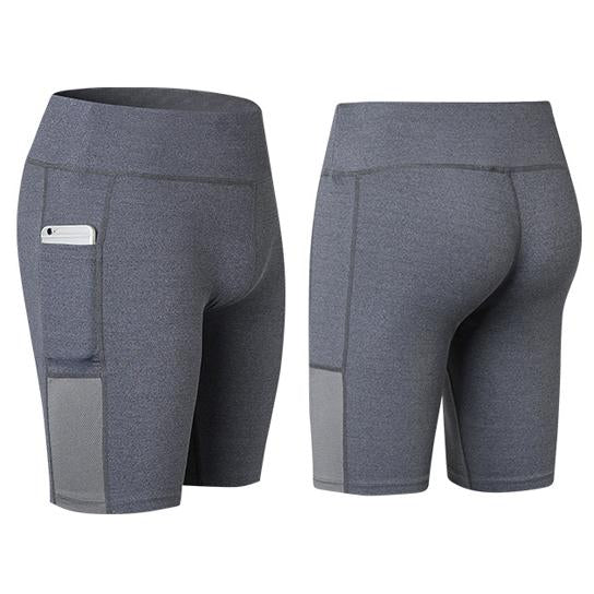 Pantalones cortos de yoga All Seasons elásticos con bolsillo para teléfono