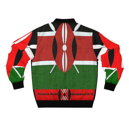 Bendera ya Kenya Vazi kamili la silaha za God Men's Bomber Jacket (AOP)