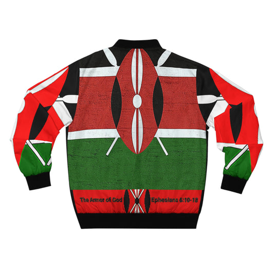 Kenya flag Full armor of God Men's Bomber Jacket (AOP)