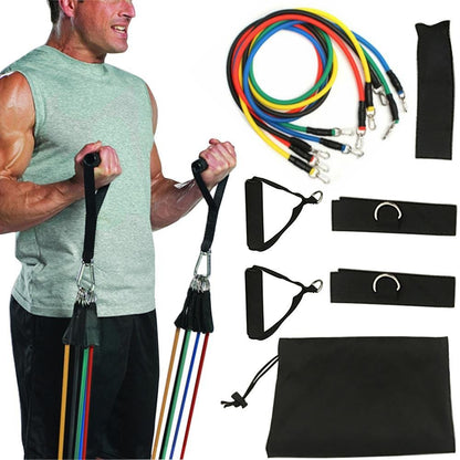 11 en kit de bandas de resistencia mejoradas para ejercicio en casa, deportes, fitness