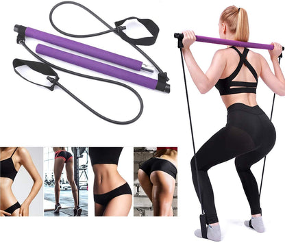 Kit de barra de Pilates ajustable, banda de resistencia, palo de ejercicio, gimnasio tonificante 