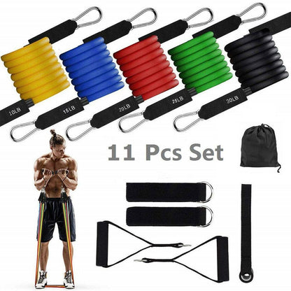 11 en kit de bandas de resistencia mejoradas para ejercicio en casa, deportes, fitness