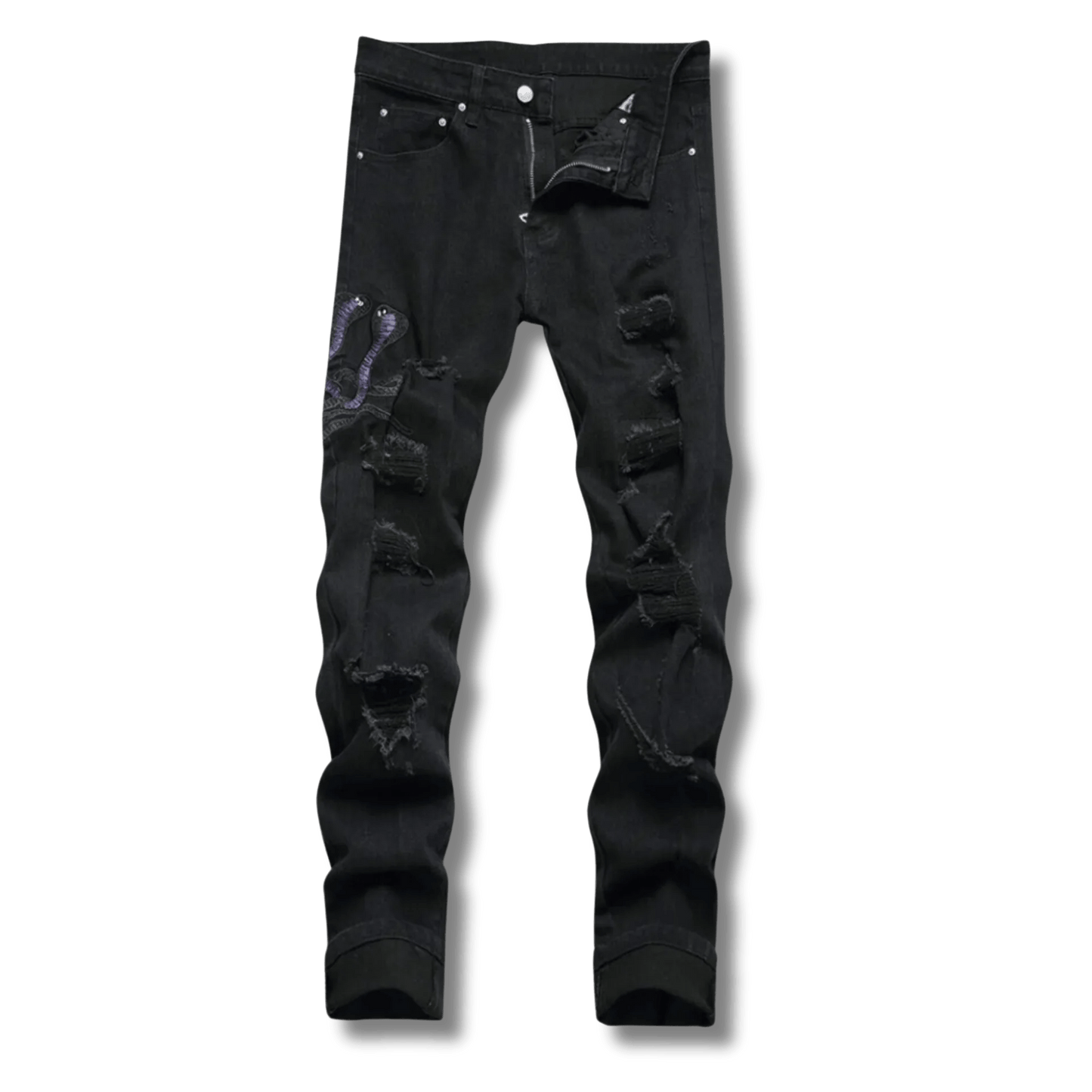 Black Python Jeans