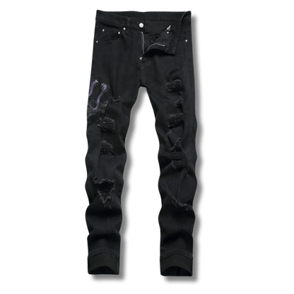 Black Python Jeans