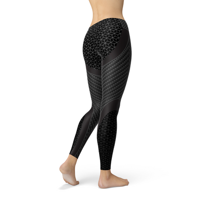 Leggings deportivos de fibra de carbono para mujer