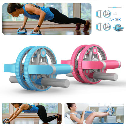 Conjunto de entrenamiento físico para gimnasio con correa de tracción para rueda abdominal multifuncional