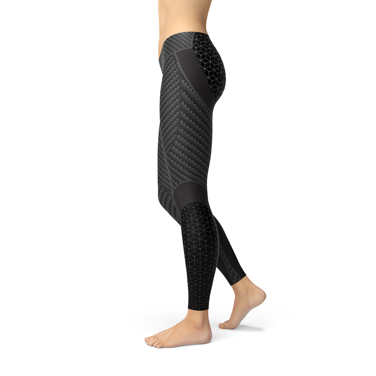 Leggings deportivos de fibra de carbono para mujer