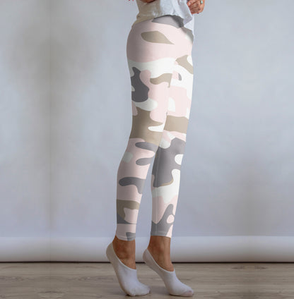 Leggings de camuflaje rosa, capris, pantalones cortos