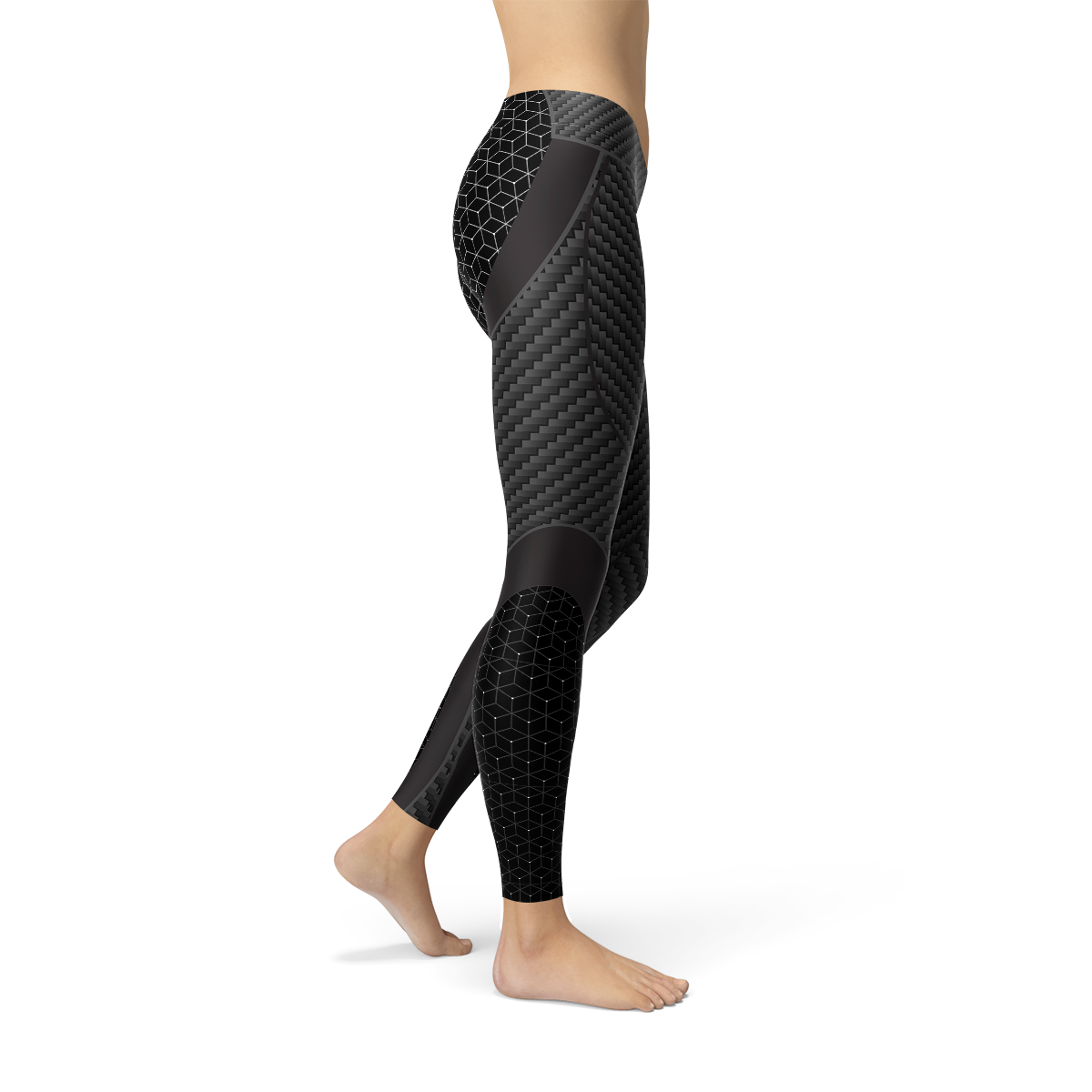 Leggings deportivos de fibra de carbono para mujer